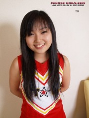 Asian Cheerleader in white panty