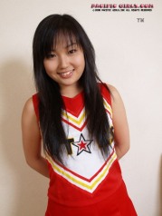Asian Cheerleader in white panty