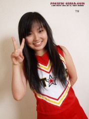 Asian Cheerleader in white panty