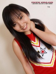 Asian Cheerleader in white panty