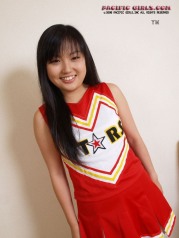 Asian Cheerleader in white panty