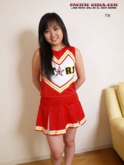 Asian Cheerleader in white panty