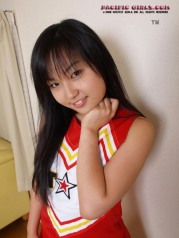 Asian Cheerleader in white panty