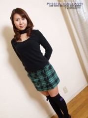 Red panty asian girl in short skirt
