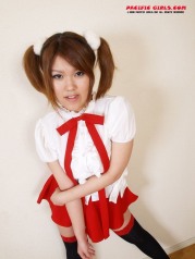 Red uniform Asian Girl Photo Set