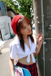 Hottie Japanese Schoolgirl Mihiro Showing Her Panties Upskirt