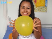 Balloon Popping Asian Teen Joon Mali Shows White Panties