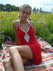 Super Sexy Blonde Slut Viktoria Goes Naked On Picnic