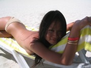 Super Gorgeous Asian Girl Having Fun In The Beach