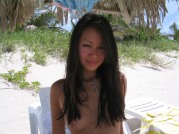 Super Gorgeous Asian Girl Having Fun In The Beach