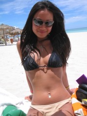 Super Gorgeous Asian Girl Having Fun In The Beach