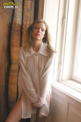 Karen Poses In Sheer White Nightshirt